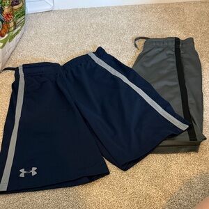 Under Armour Navy and Gray Men's Athletic Shorts Duo